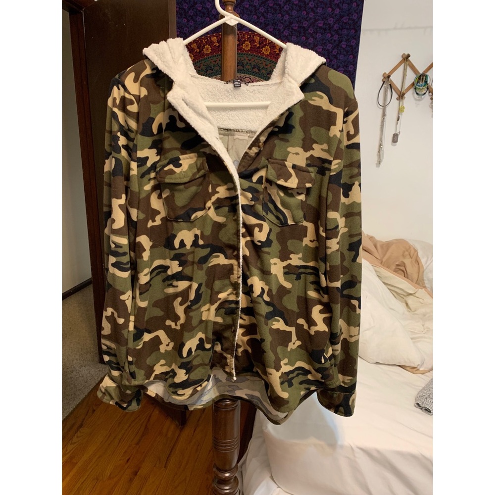 Fashion Nova Fuzzy Camo Jacket